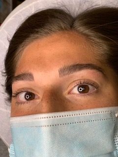 Freshly shaped permanent brow result by Erika Davis Aesthetics