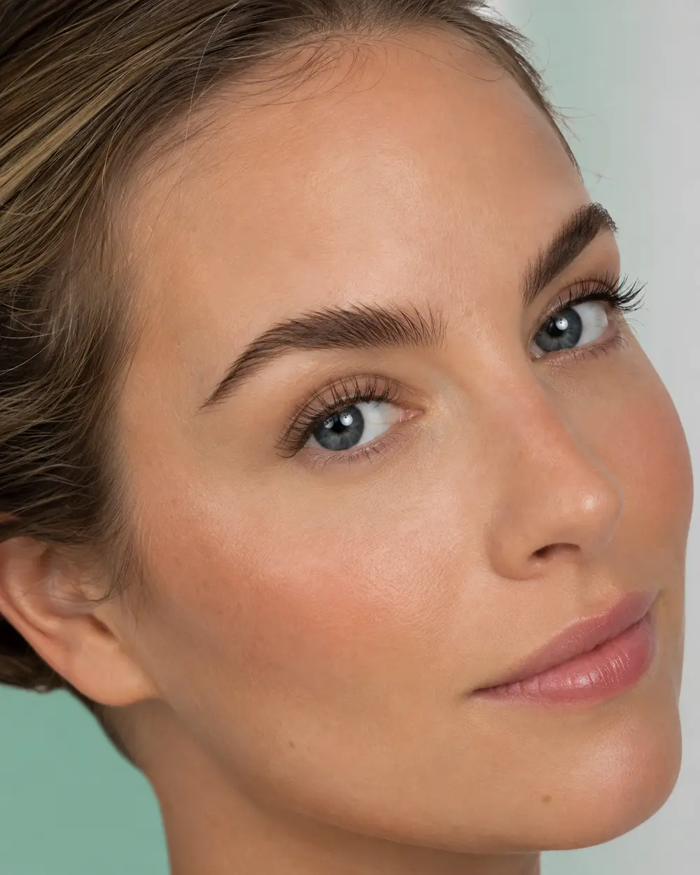 Close beauty portrait representing professional lash and brow services
